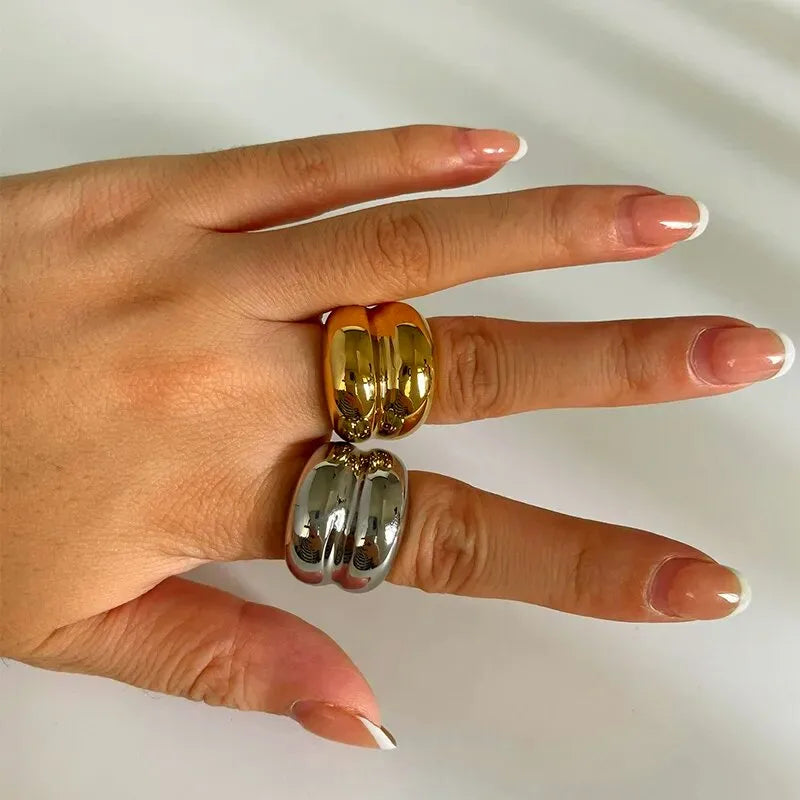 Anillo chunky doble