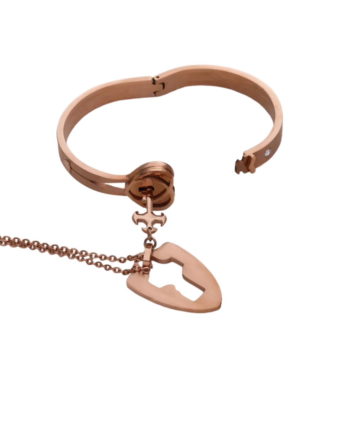 Pulsera corazon y collar llave eterna.