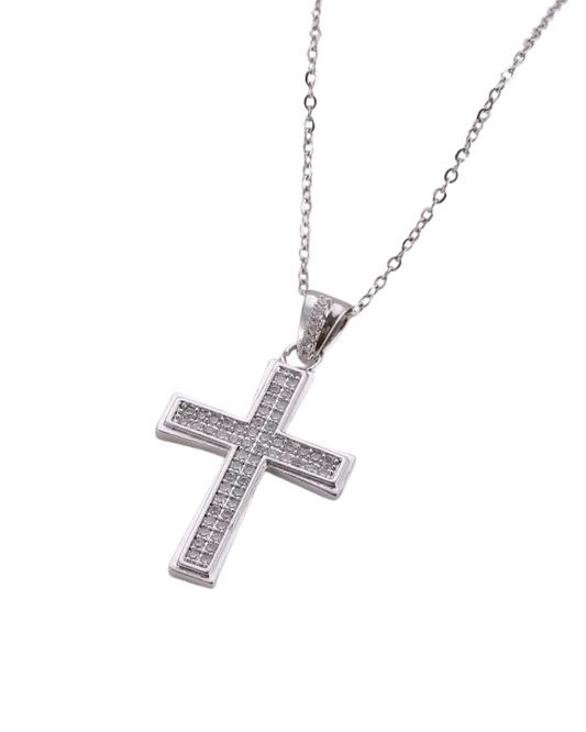 Collar Cruz plateada