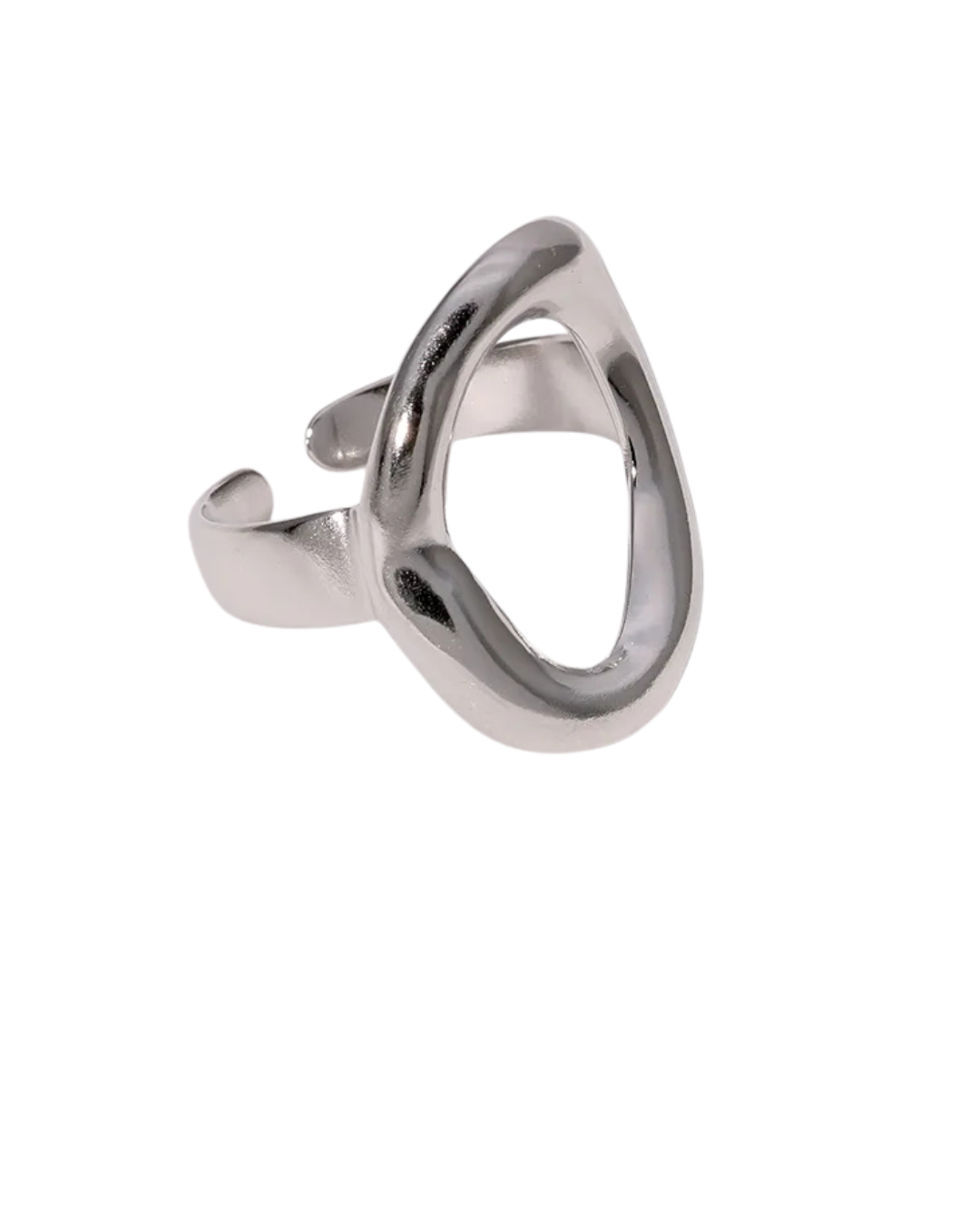 anillo circulo plateado