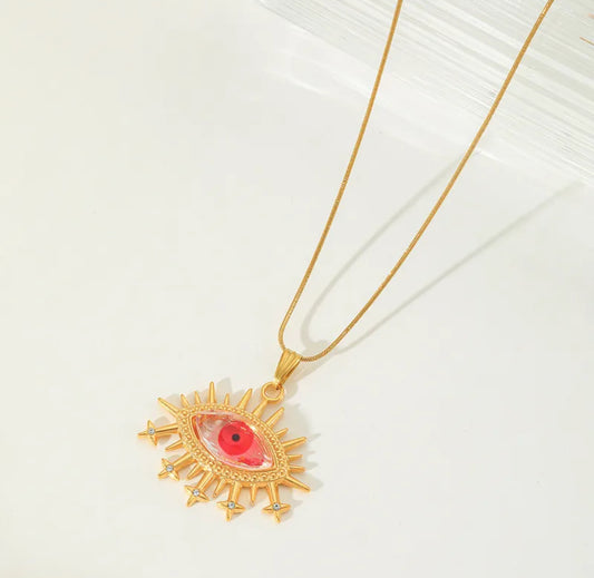 Collar Ojo malde Rosa