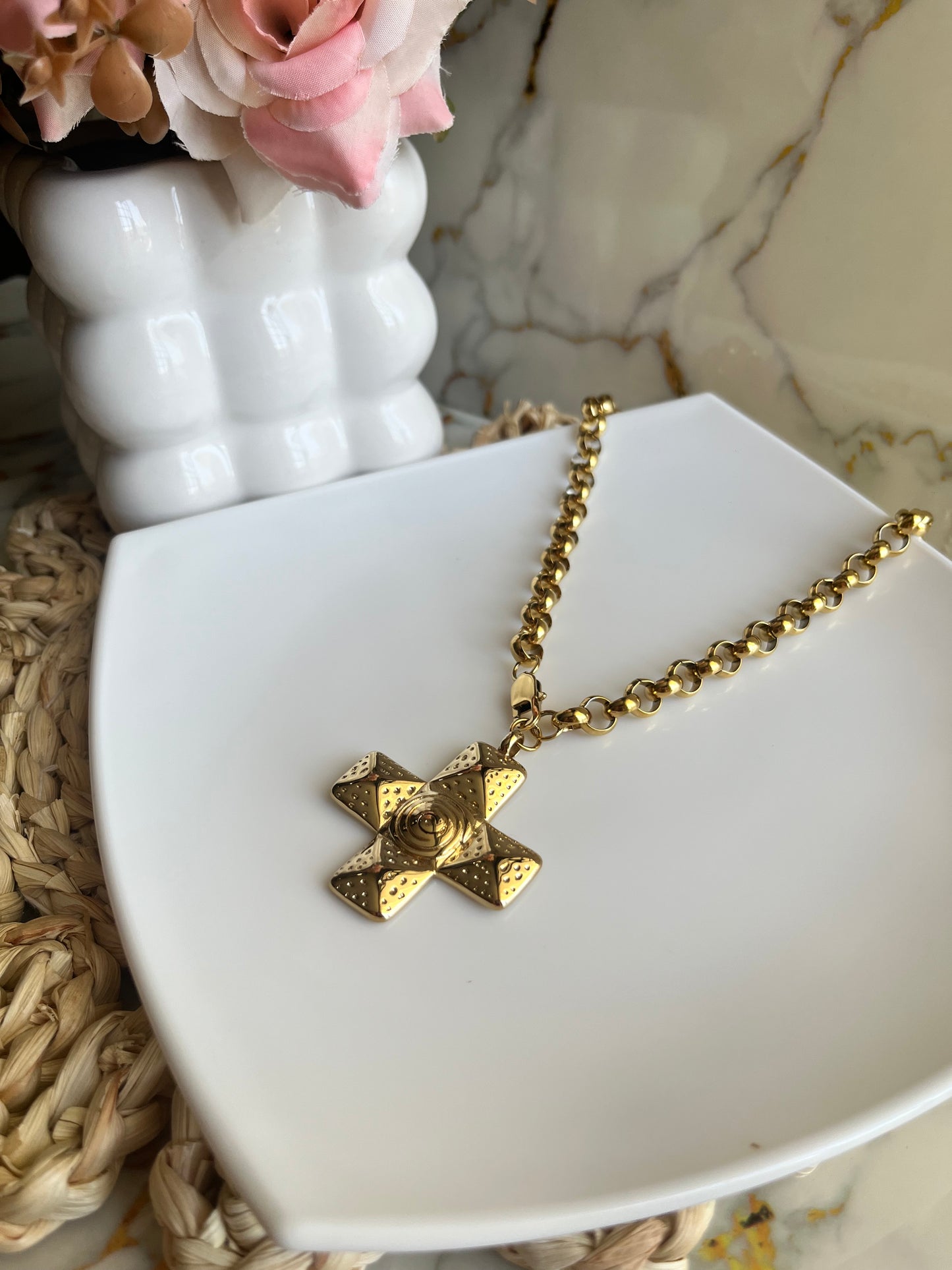 Collar cruz chunky