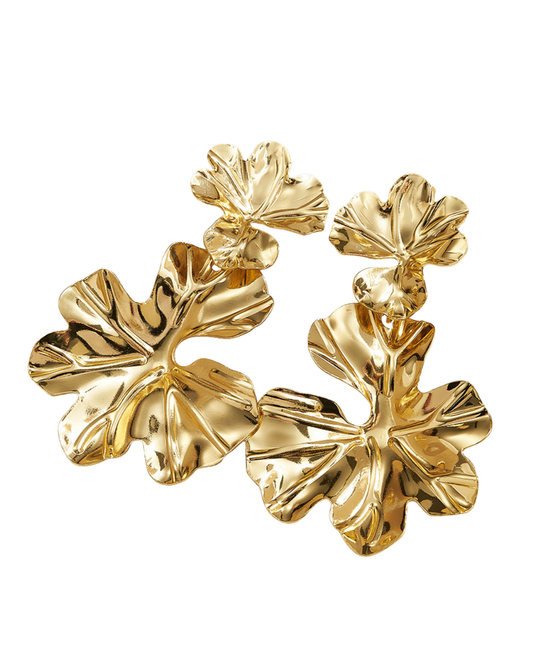Aretes largos flor