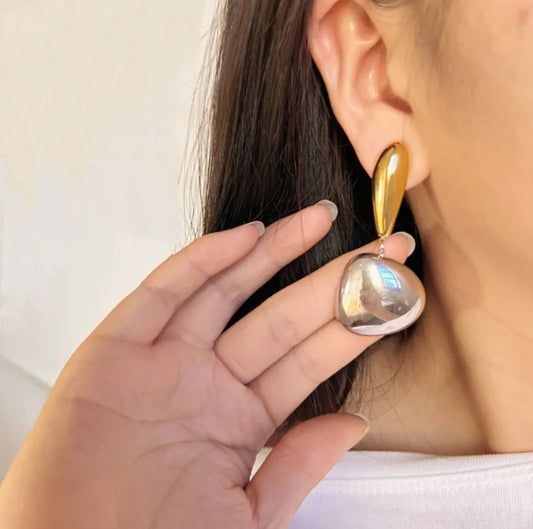 Aretes Geométrico mixed metal