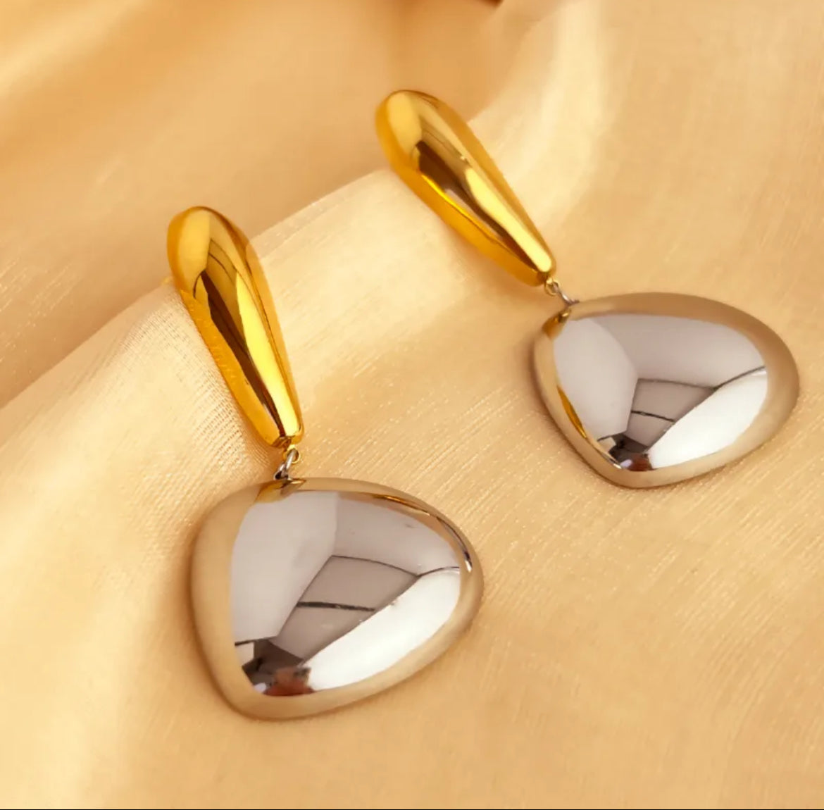Aretes Geométrico mixed metal