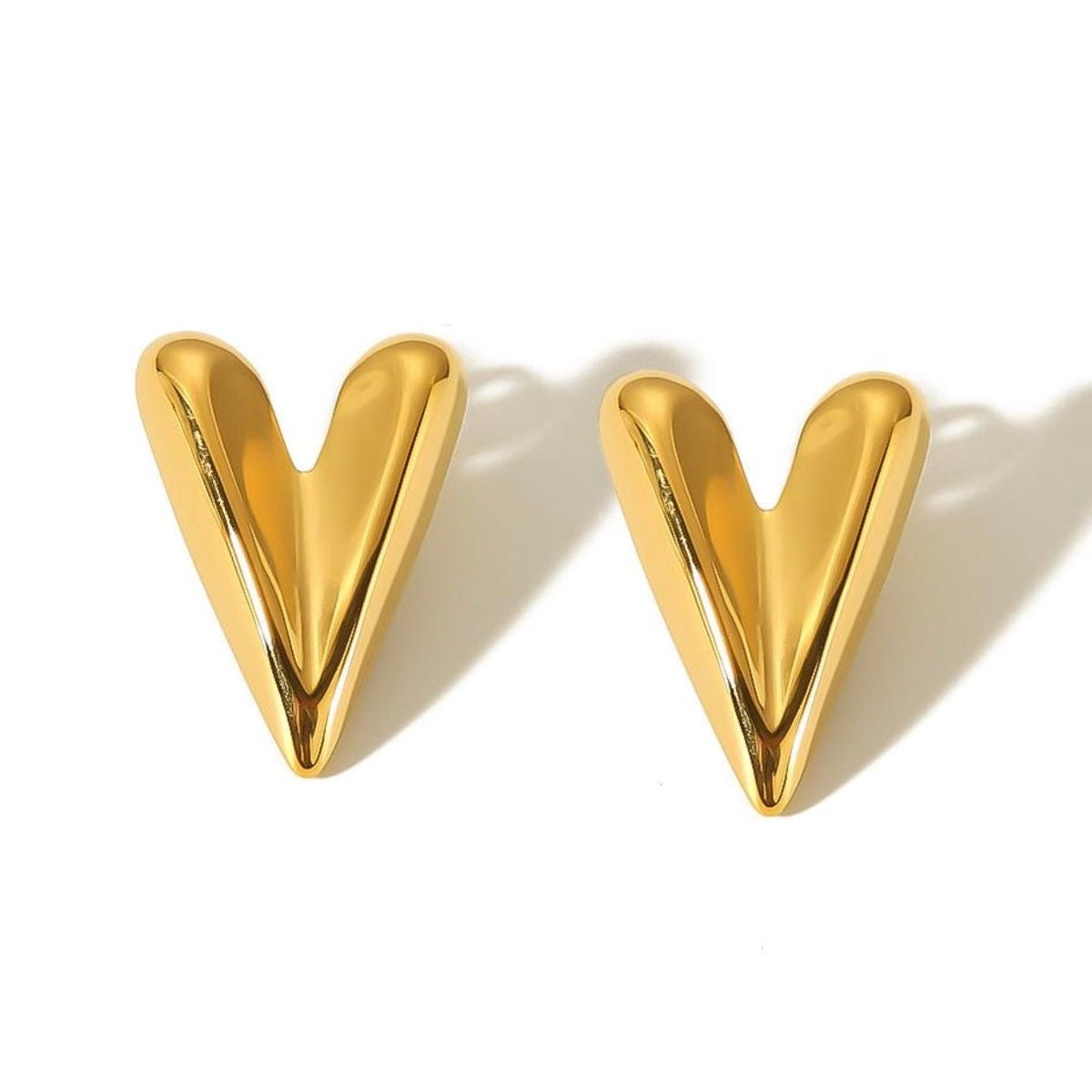 Aretes corazón largo