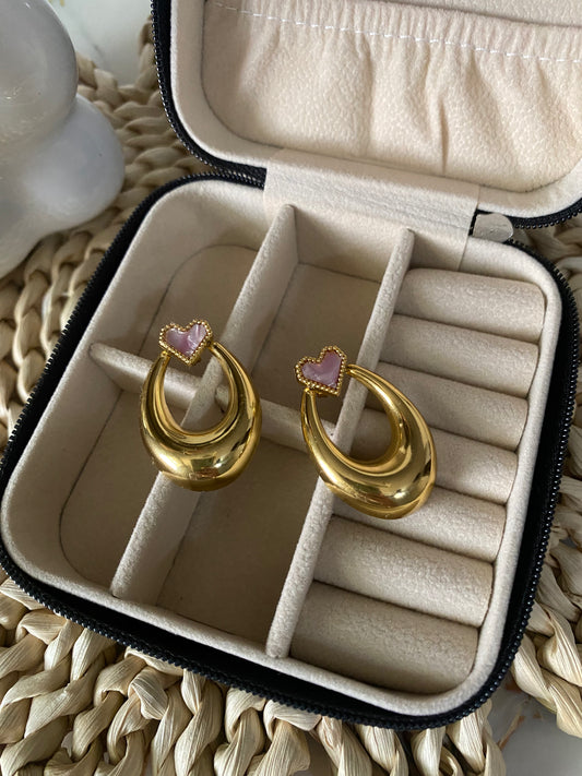 Aretes Ovalo/ corazon